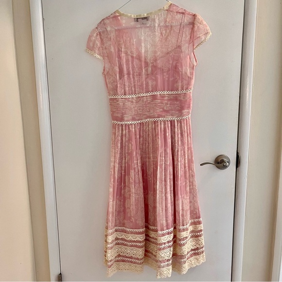 Vintage Kay Unger Pink Silk Tea Dress - Picture 2 of 12
